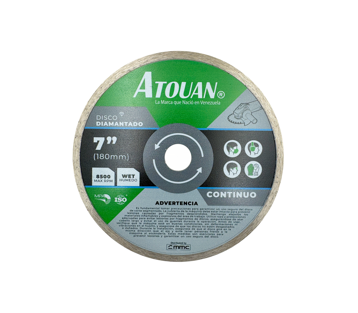 Disco corte diamante continuo 180mm 7" Atouan