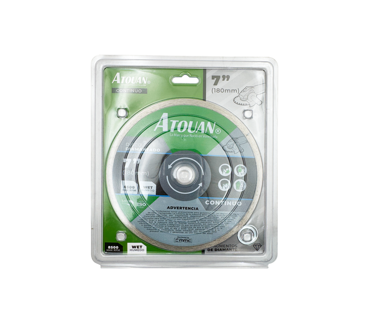 Disco corte diamante continuo 180mm 7" Atouan