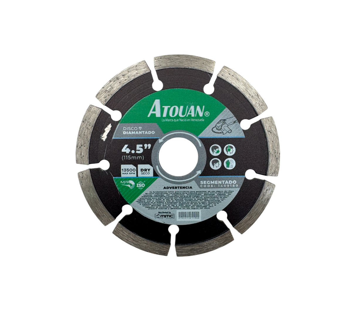 Disco corte diamante segmentado 4.5" 115mm Atouan