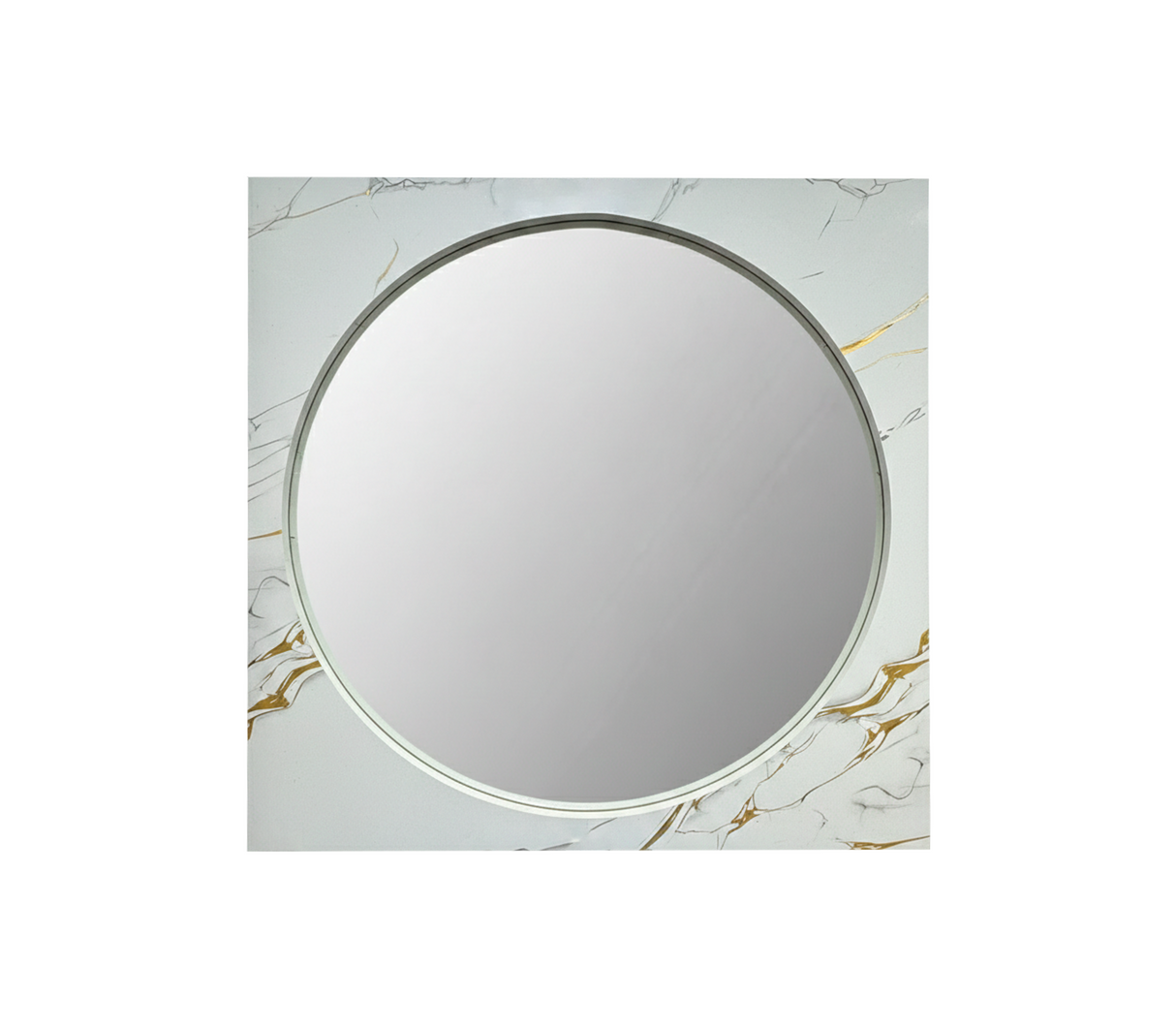 Espejo de pared con marco en PVC marmolizado Powerfik