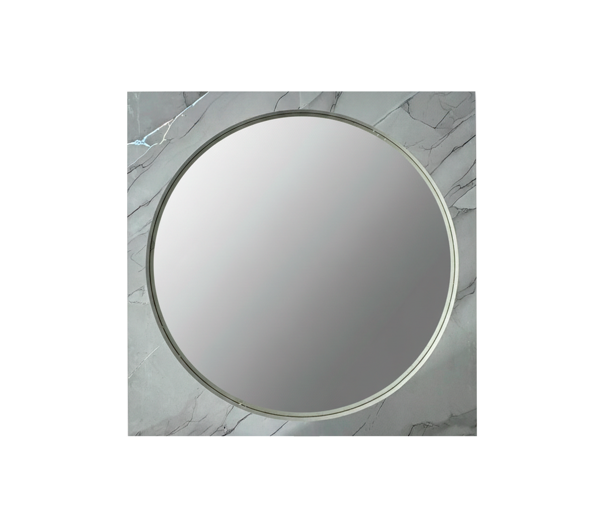 Espejo de pared con marco en PVC marmolizado Powerfik