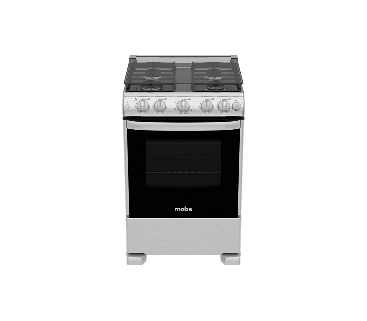 Cocina a gas piso 60cm 4 hornillas acero inox Mabe