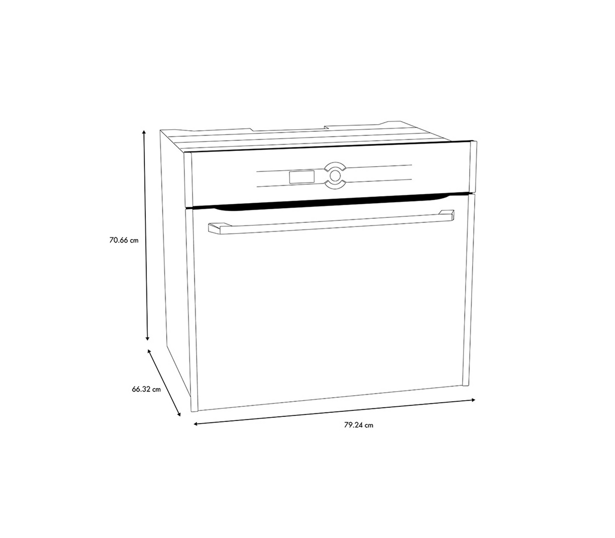 Horno eléctrico 80cm 220V tipo espejo negro Mabe