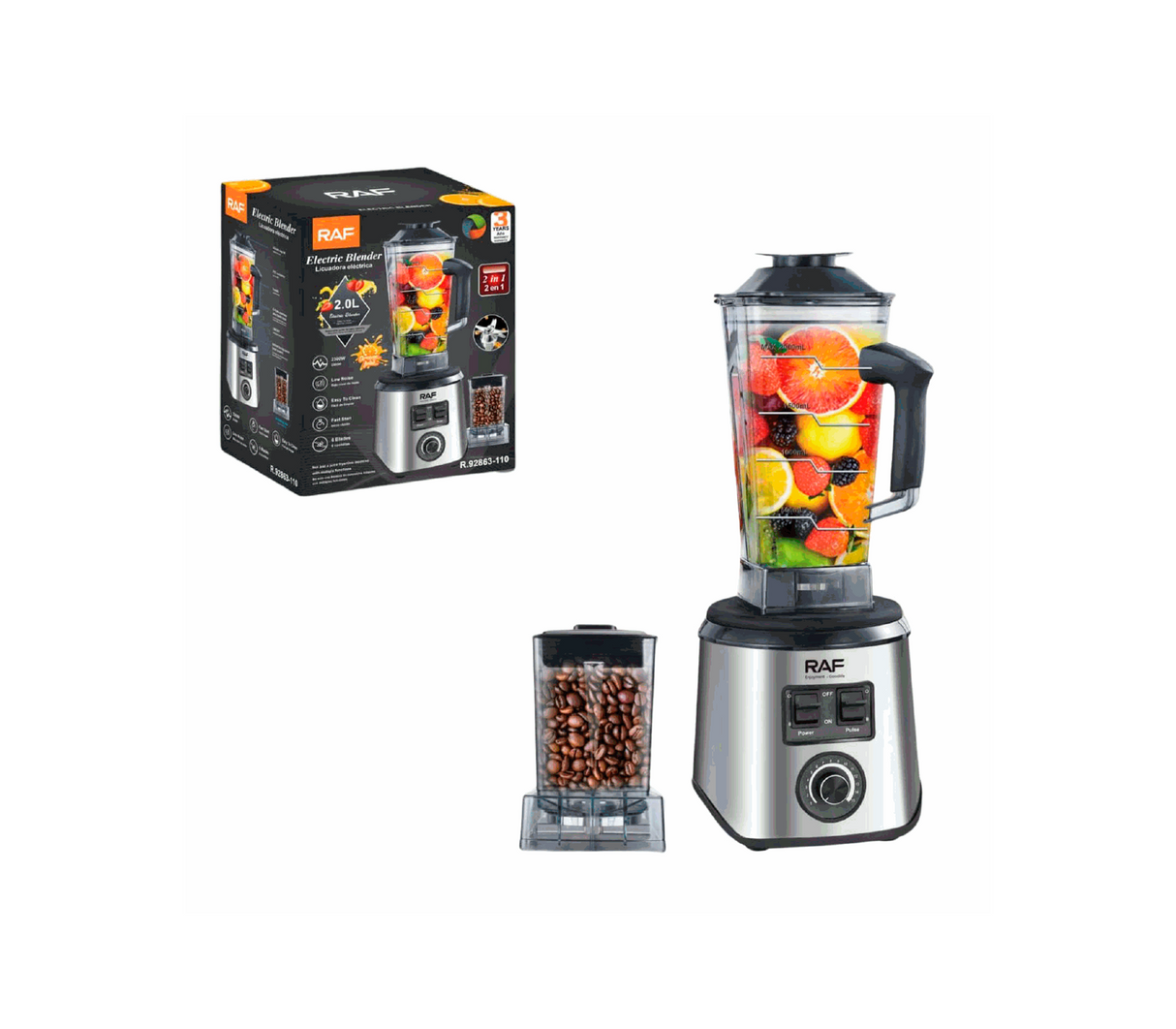 Licuadora + moledor de café multifuncional 2.5l 2300W RAF