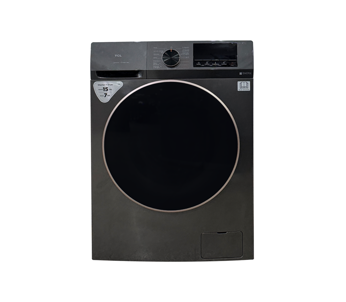 Lavadora secadora carga frontal inverter 220V 15kg gris TCL