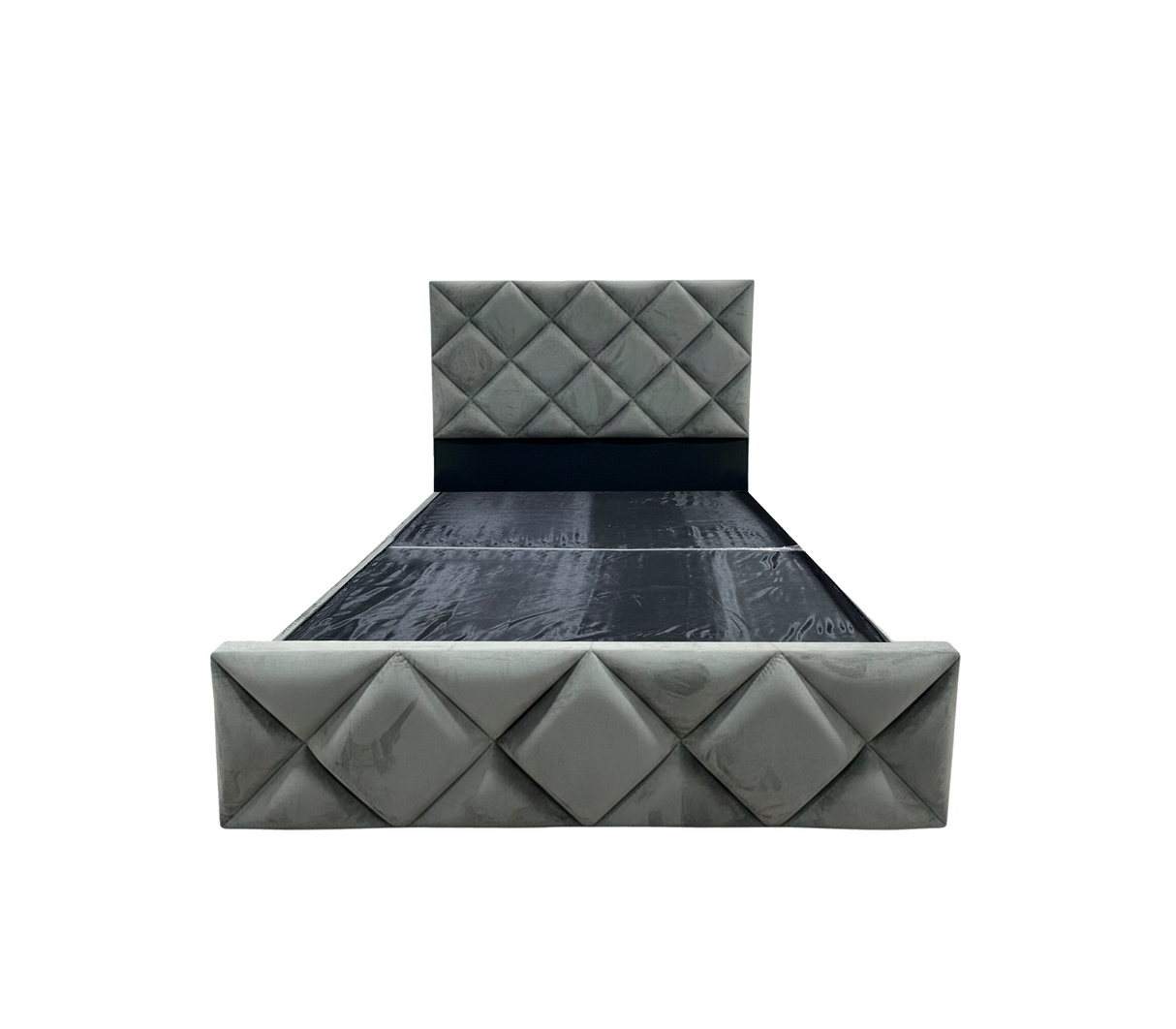 Box Spring Queen C/Copete Gamuza Diamante Fabricadora Man