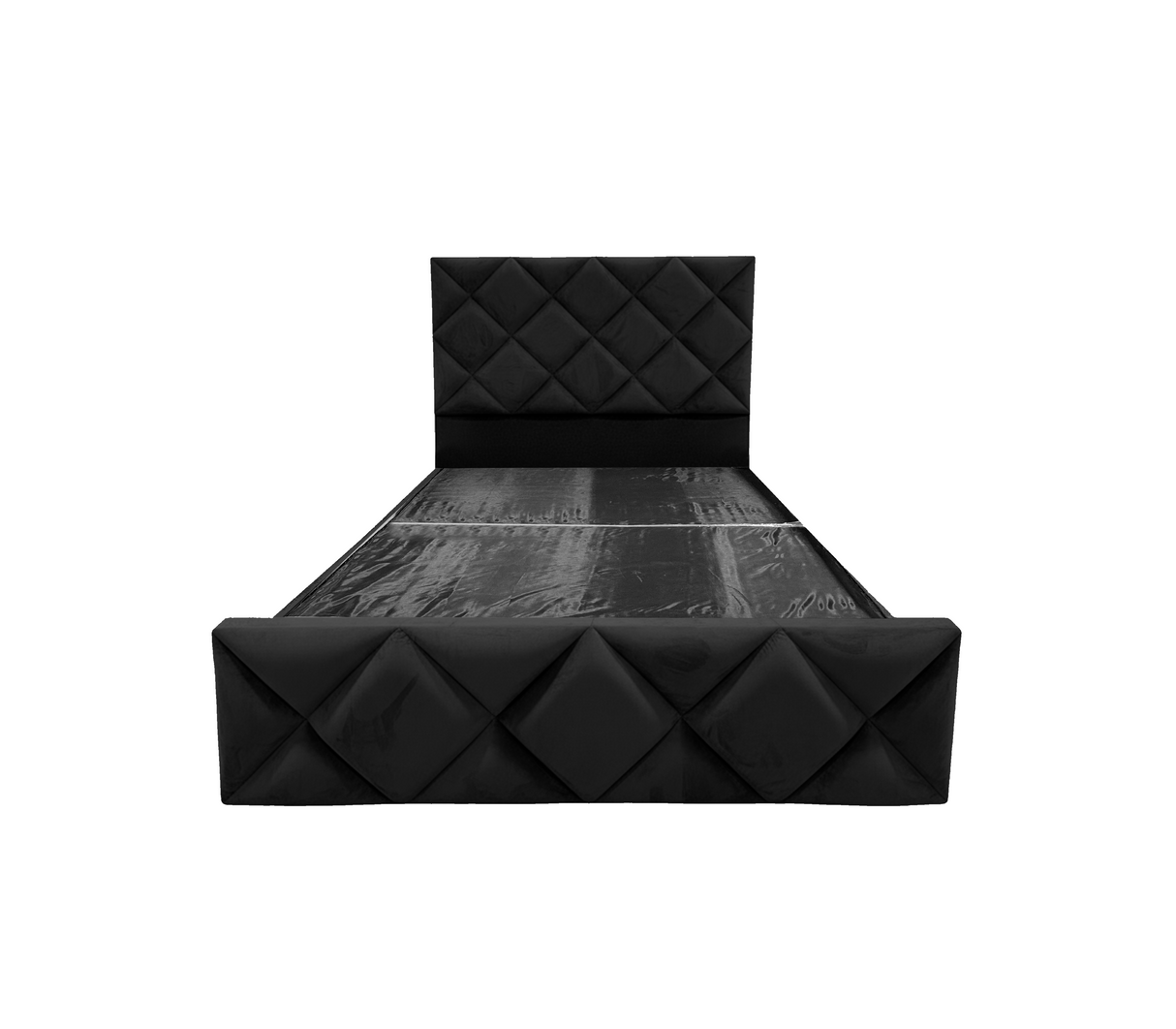 Box Spring Queen C/Copete Gamuza Diamante Fabricadora Man