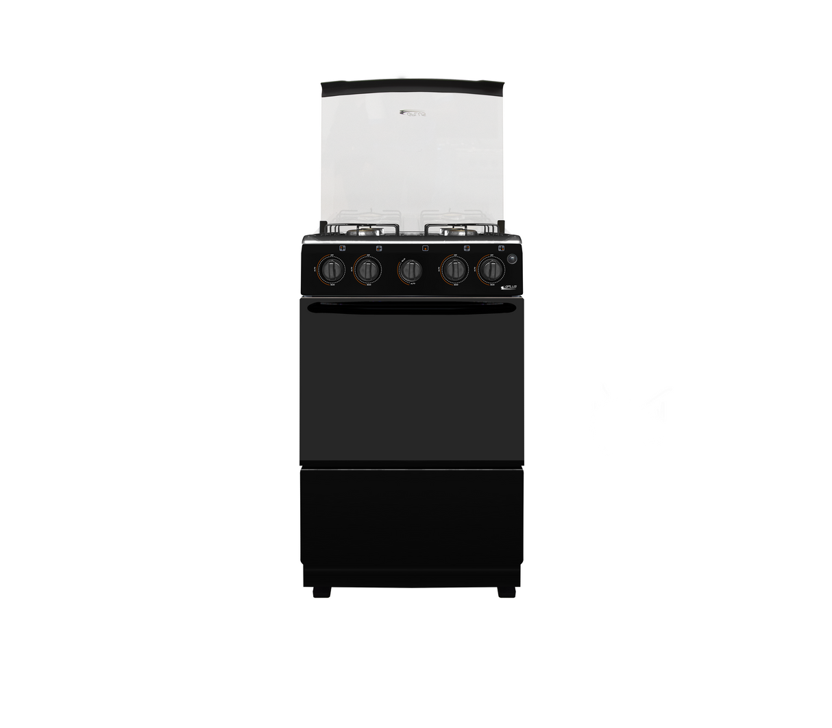 Cocina a gas 20" 4 hornillas encendido automático negro Gplus