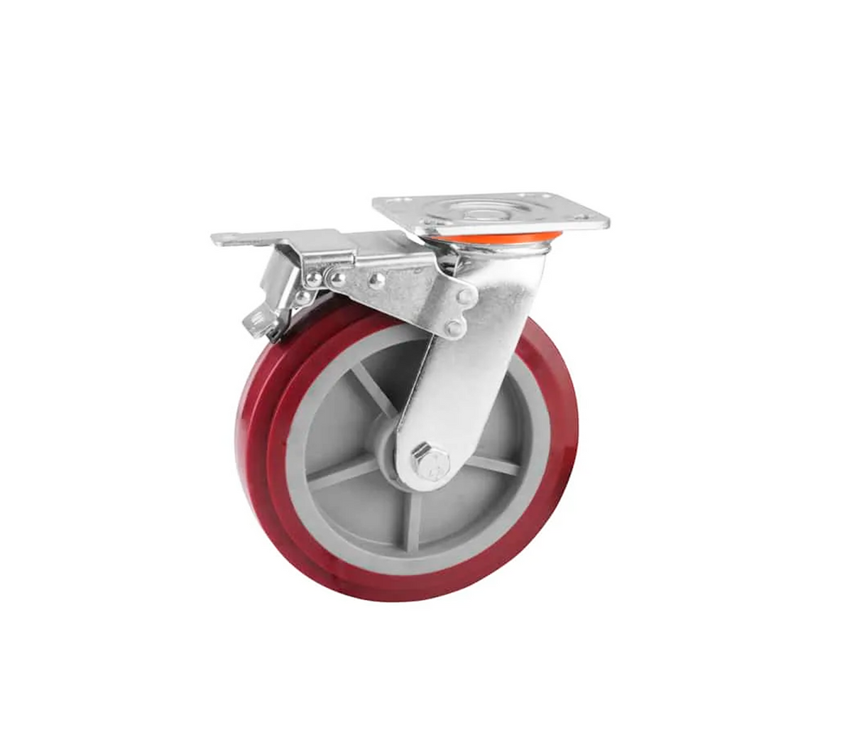 Rueda Giratoria Industrial con Freno vinotinto Tolsen