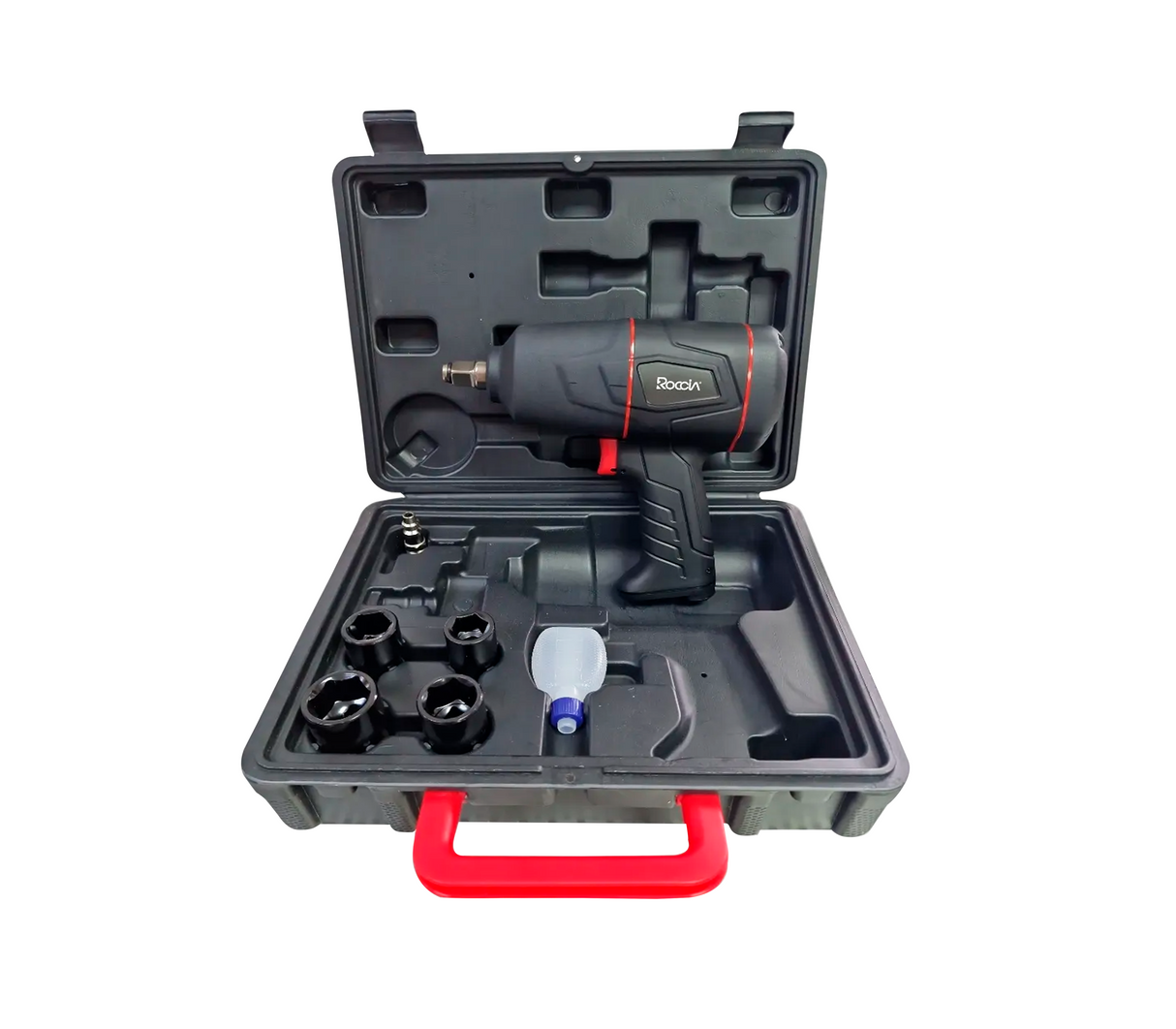 Pistola de aire alto impacto neumática 1/2" eje corto 6500 RPM Roccia