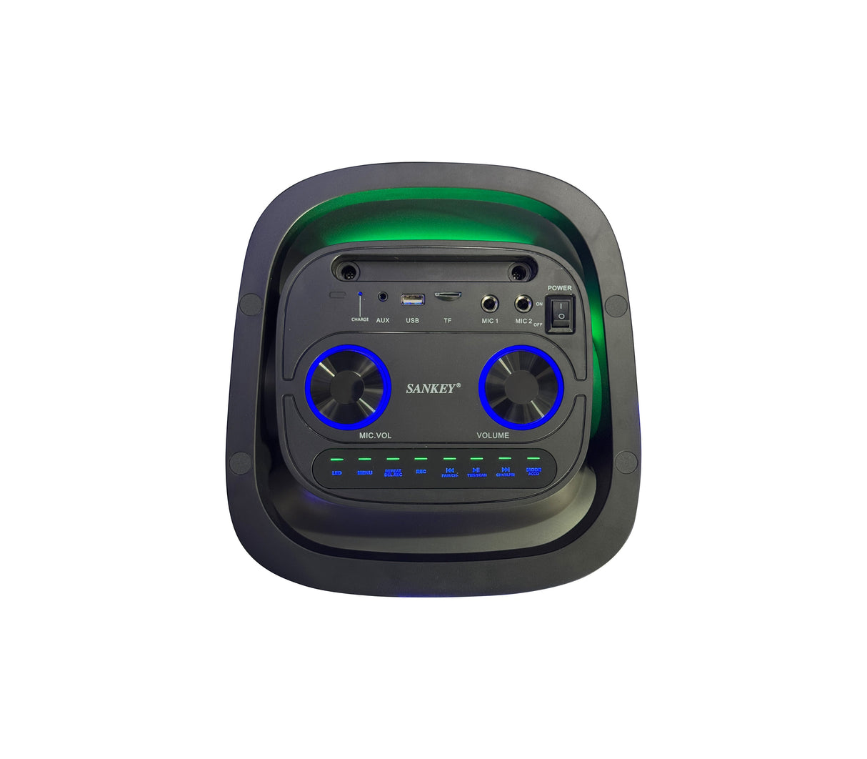 Corneta recargable 6.5" 40W con micrófono y control Sankey