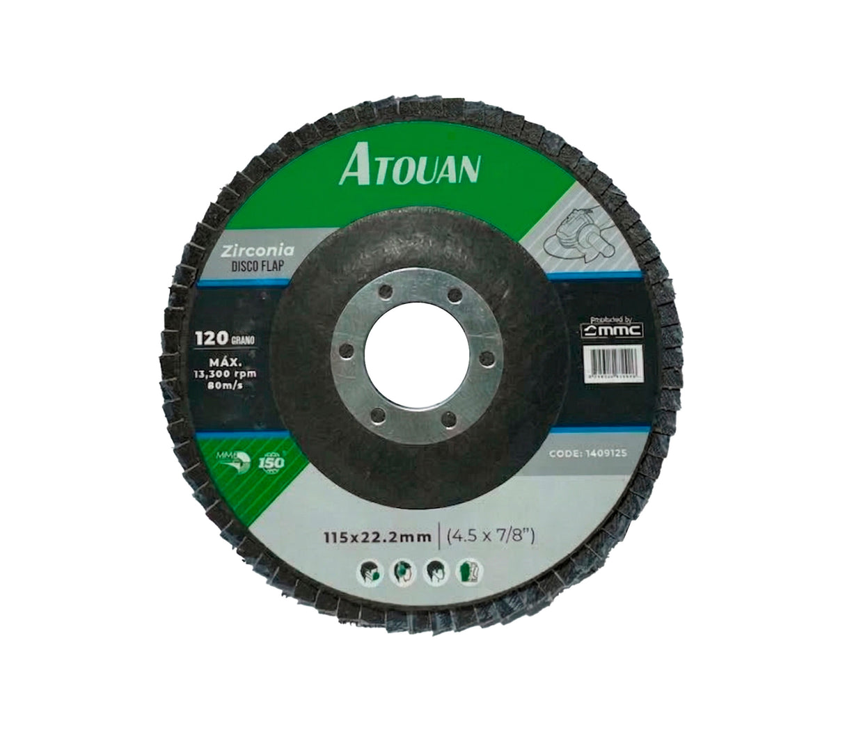 Disco flap 4.1/2" x 7/8" grano 120 Atouan