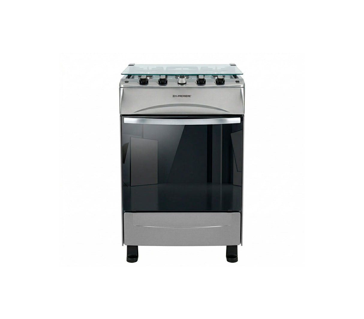 Cocina a gas 24" de piso 4 hornillas c/horno acero inoxidable Premier