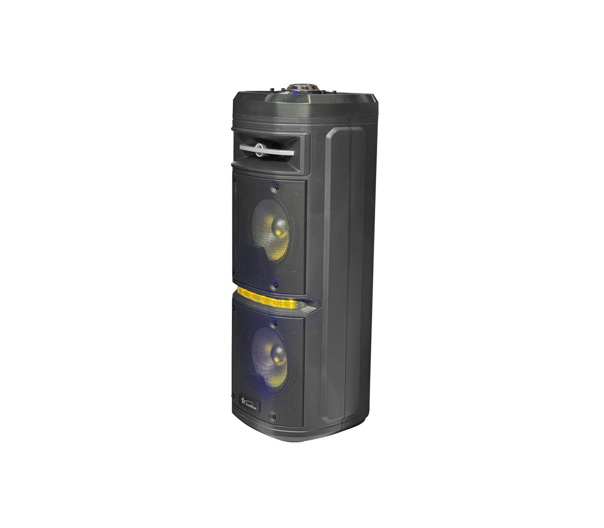 Corneta recargable 6,5” x2 portátil con micrófono 30W Geostar