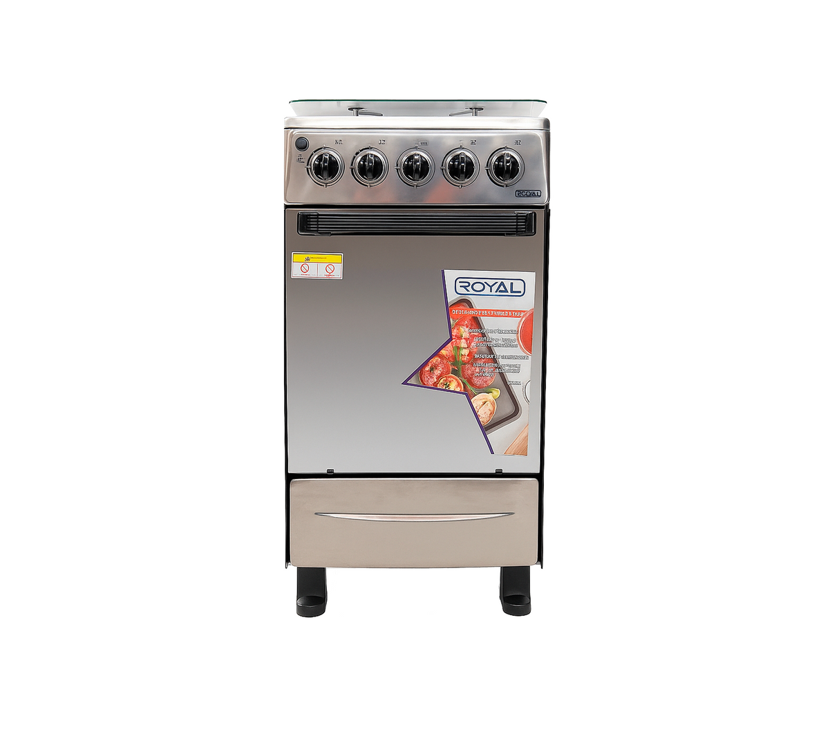 Cocina a gas 4H (20") acero inoxidable Royal