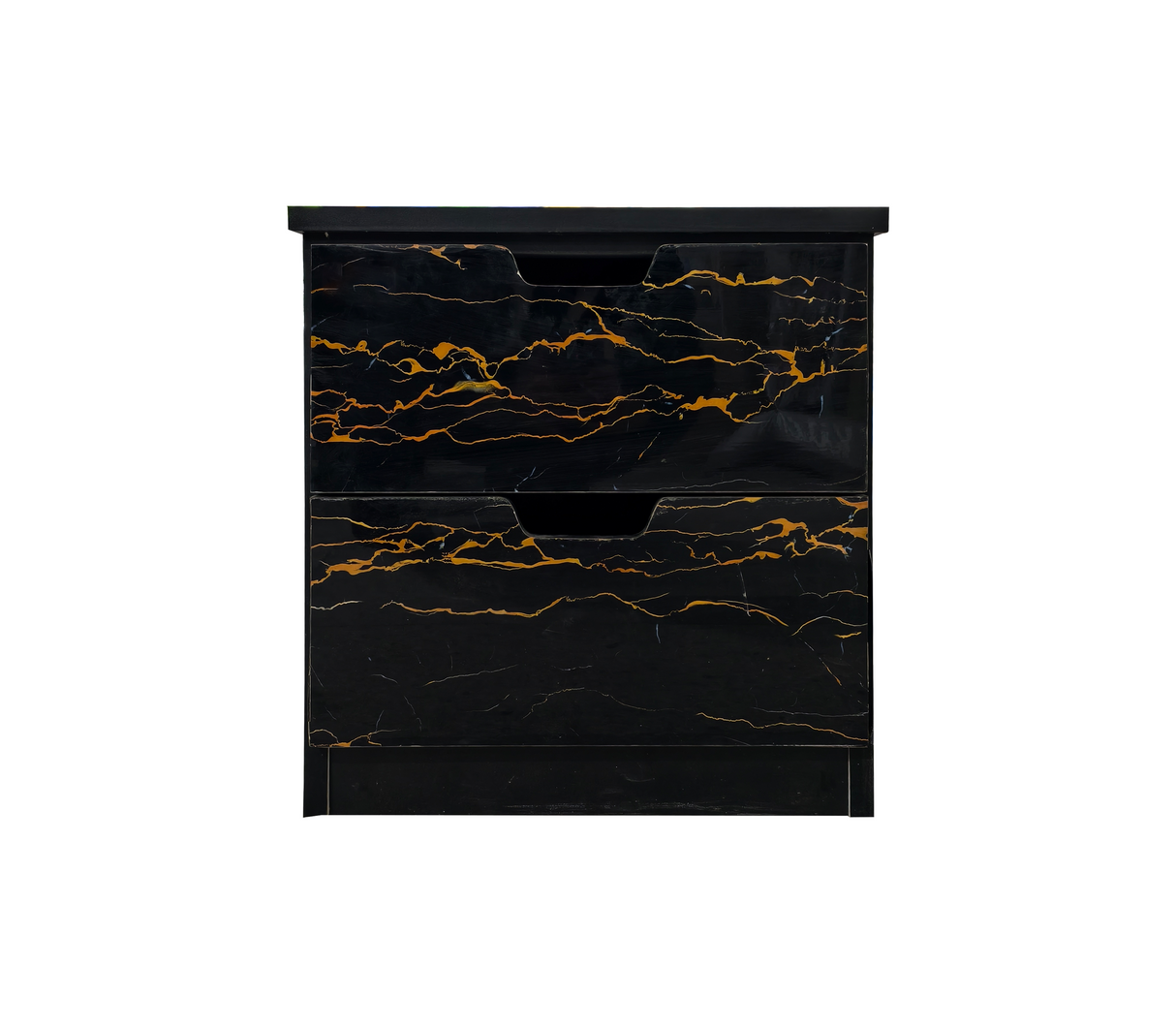 Mesa de Noche en PVC Marmolizado 2 Gavetas Powerfik