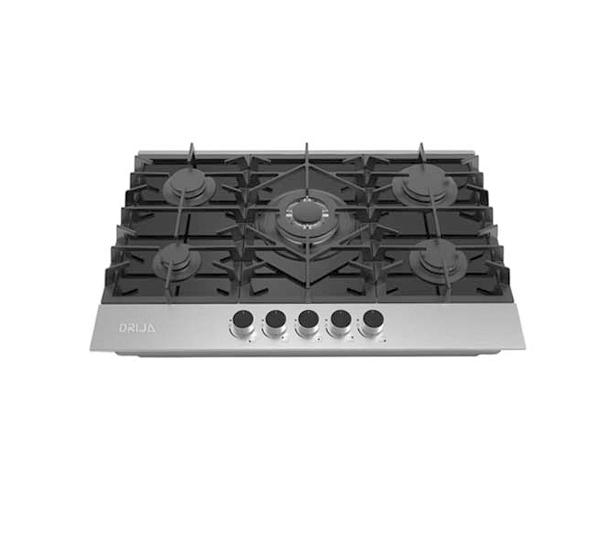 Tope de cocina a gas vitro-acero Ferrara pro 5 hornillas 76cm Drija