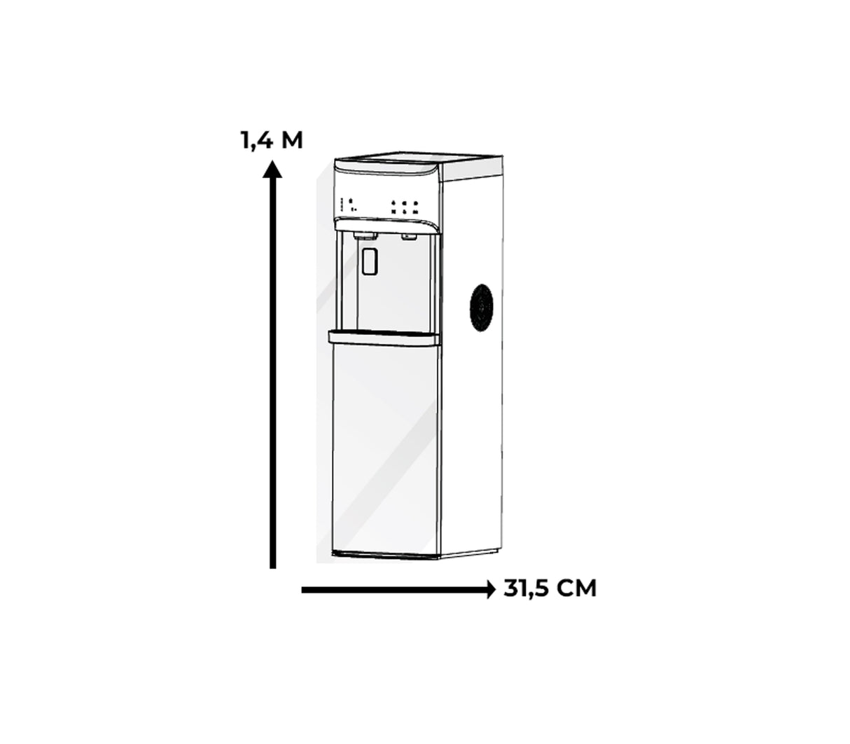 Dispensador de agua fabricador de hielo Vetrux