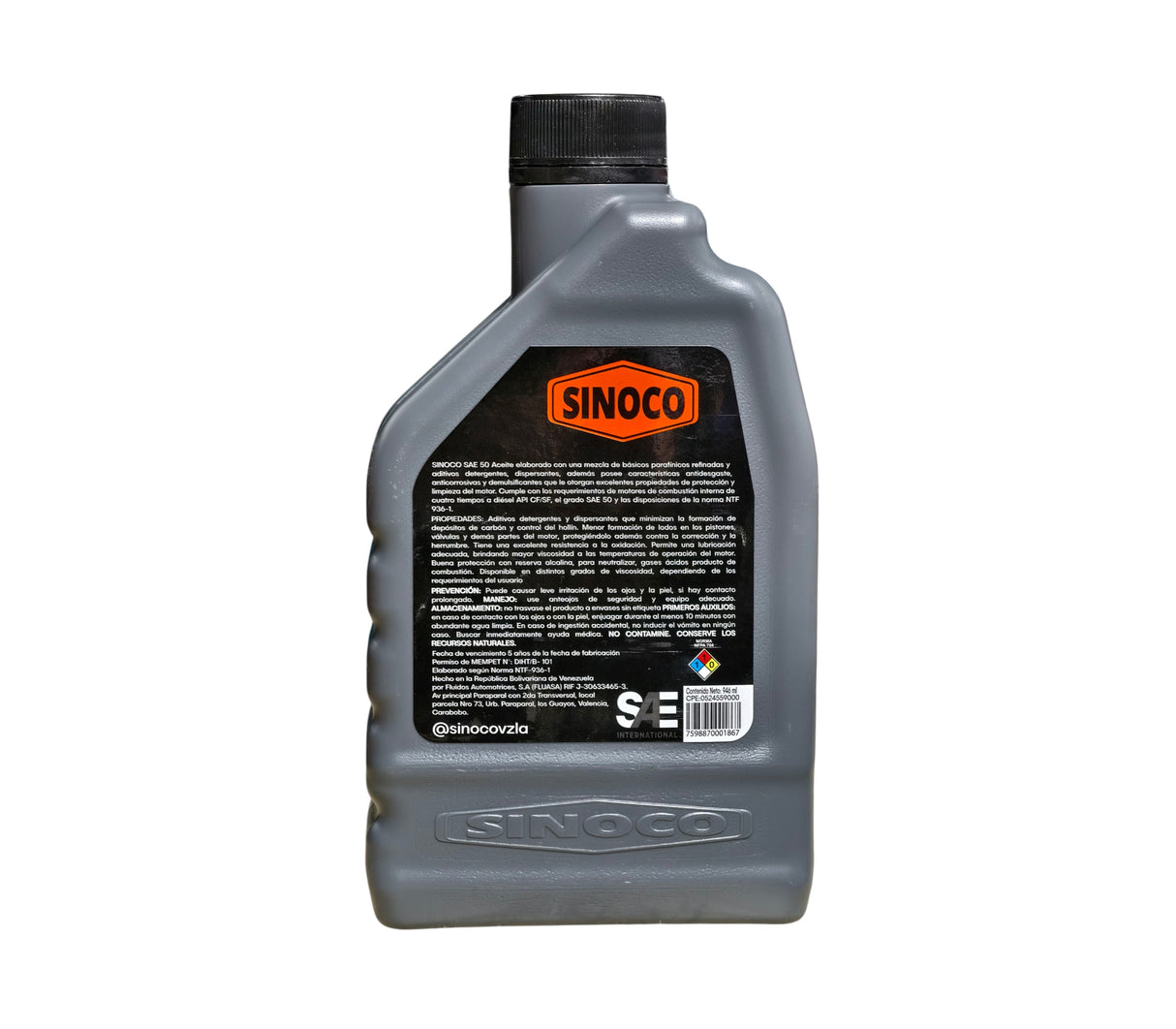 Aceite SAE 50 946 ml Sinoco