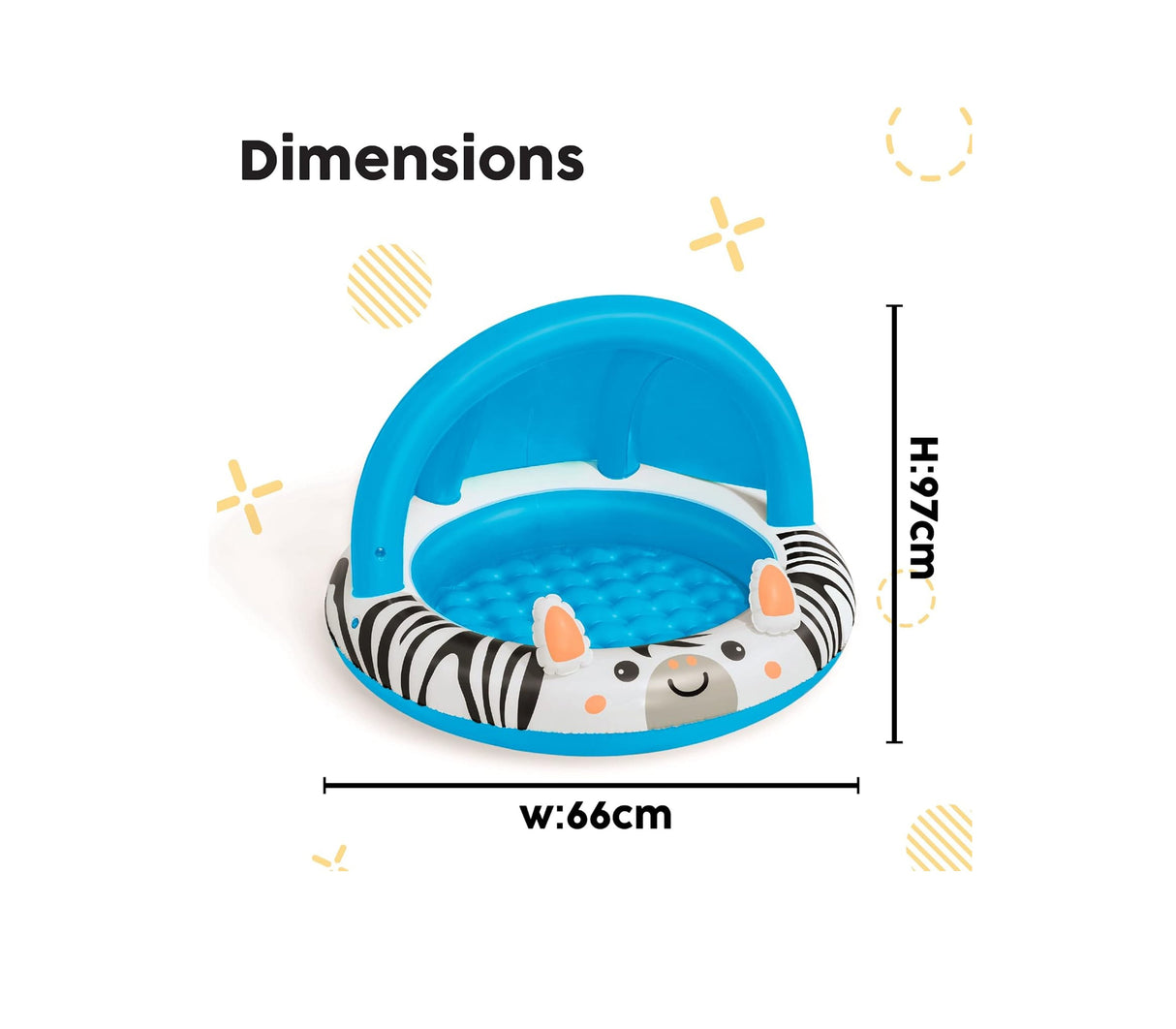 Piscina infantil safari con protección UV 97 x 66 cm Bestway