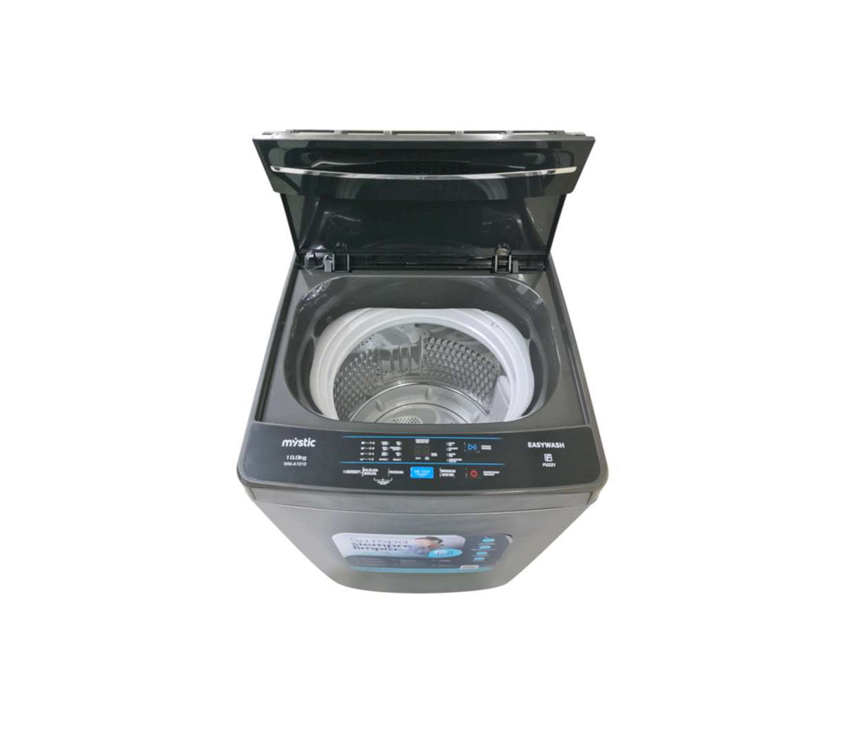 Lavadora automática 12 kg tapa de vidrio soft touch gris Mystic