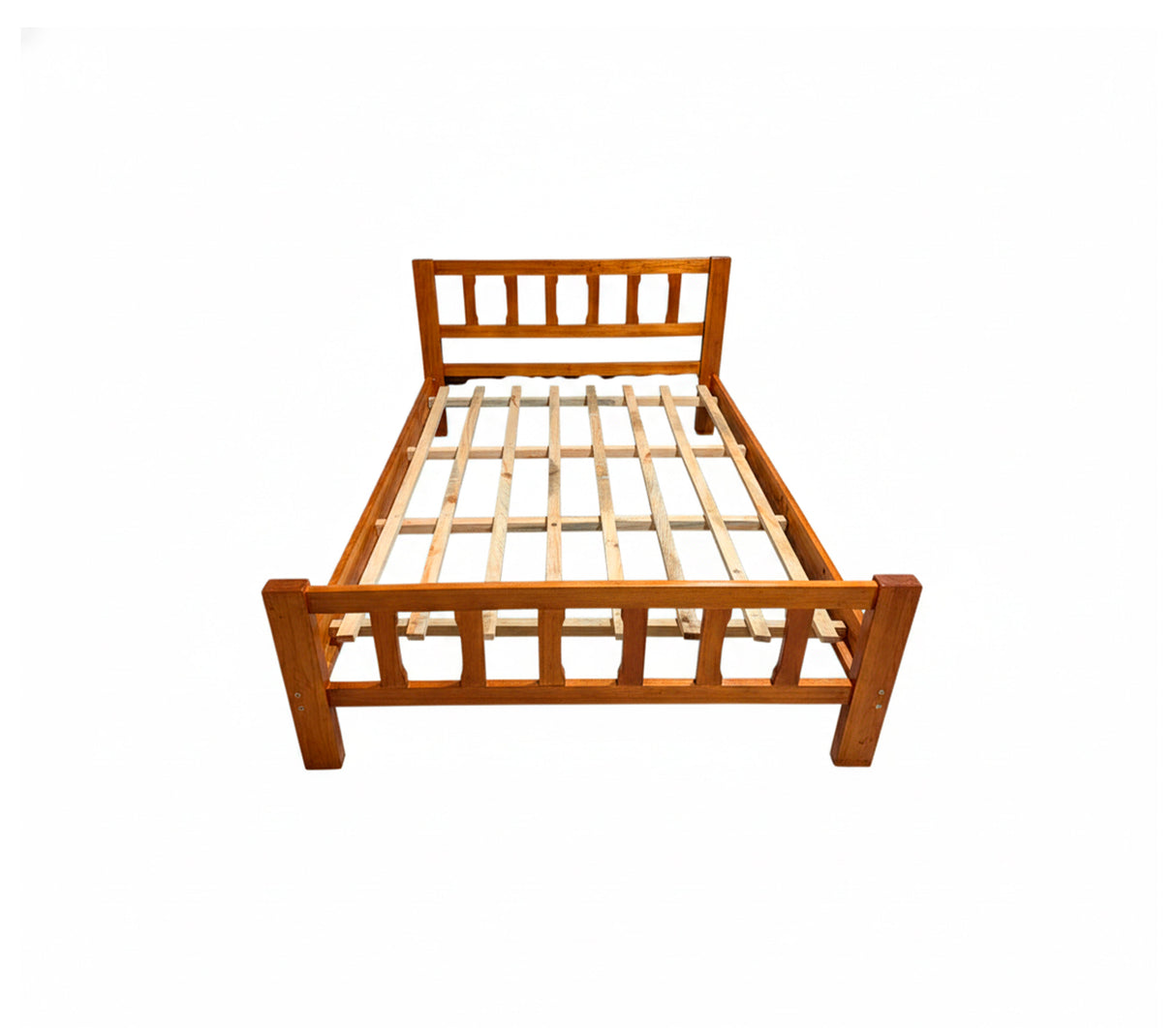 Cama matrimonial 140x190 económica miel Pino Z