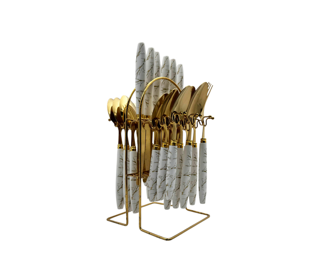 Juego de cubiertos 24 piezas base dorada Pamorde