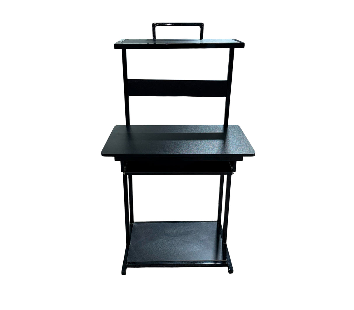 Mesa de computadora 3 niveles en base de metal fabricación nacional negro Powerfik