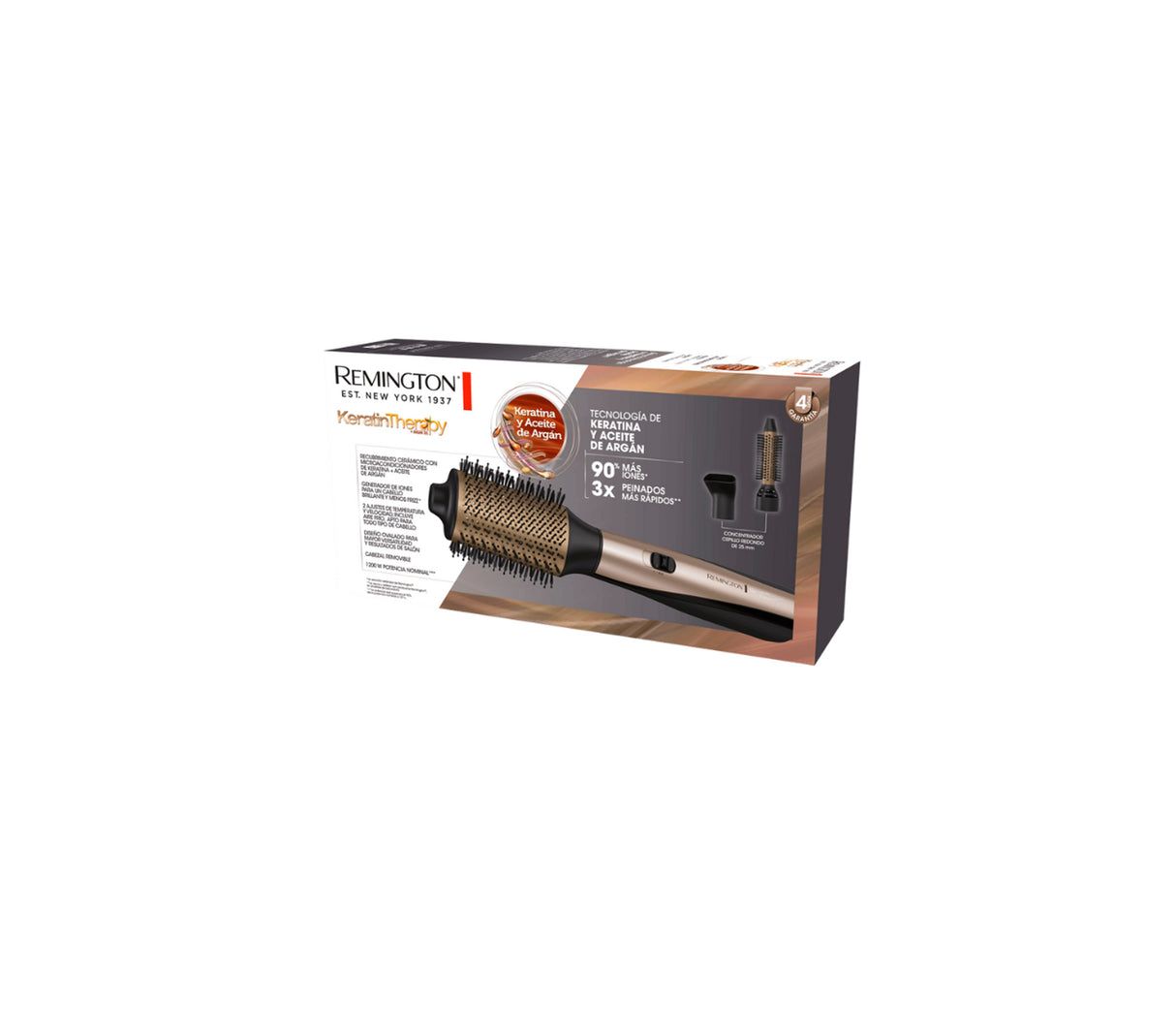Cepillo secador keratín Therapy 1000W Remington