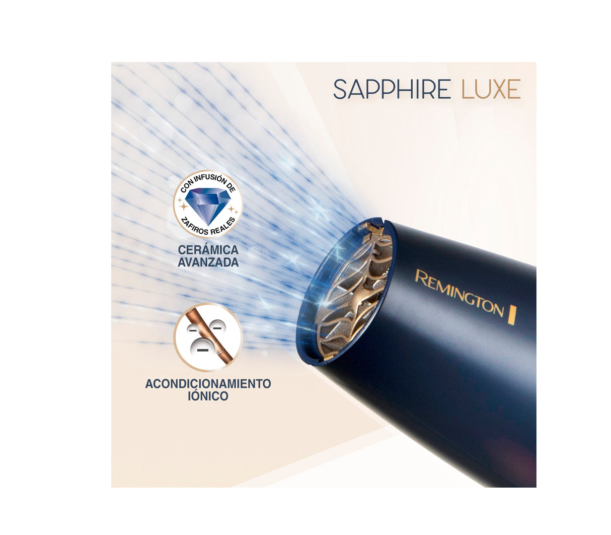 Secador de cabello Sapphire luxe 1900W Remington