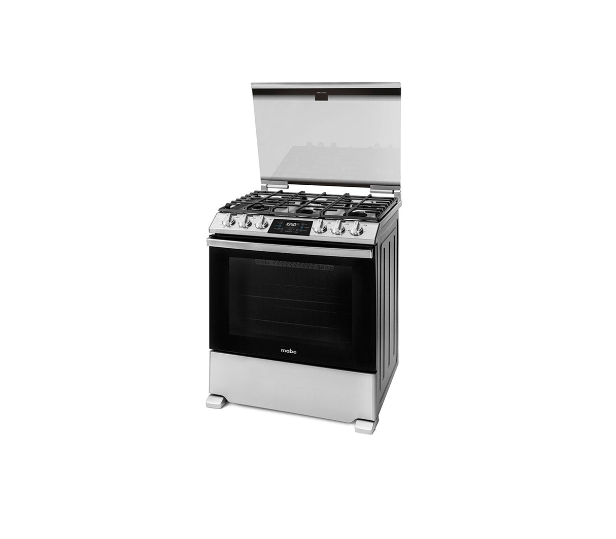 Cocina a gas piso 76cm 6 hornillas con encendido eléctrico acero inox Mabe