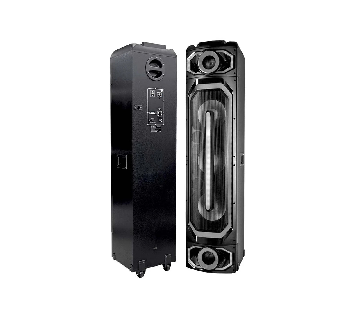Corneta recargable 10" x 3 Subwoofer karaoke LED amplificado micrófono 100W Sankey