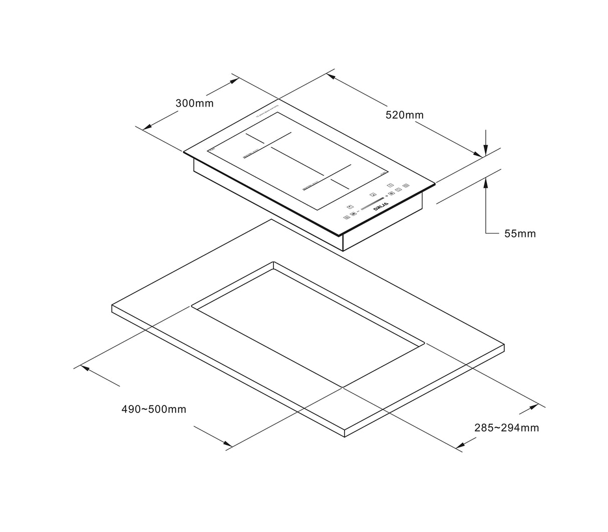 Tope de cocina Induktion Múnich 30cm negro Drija