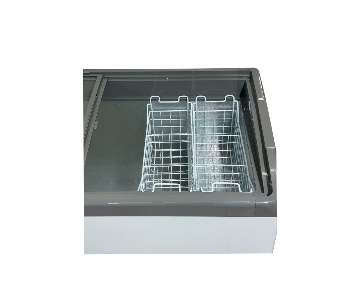 Congelador exhibidor horizontal puerta corrediza 304l blanco int/aluminio Omega Electronics