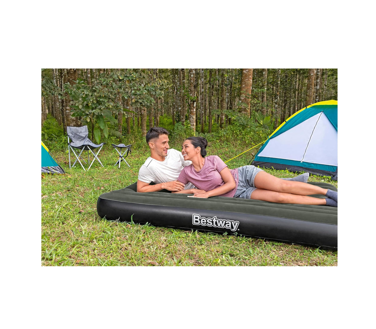 Colchón inflable Queen con bomba recargable Tritech 2.03M x 1.52 M x 25 CM Bestway