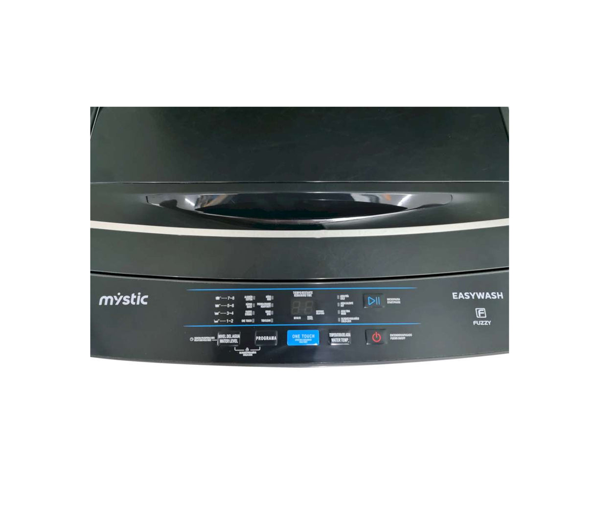 Lavadora automática 12 kg tapa de vidrio soft touch gris Mystic