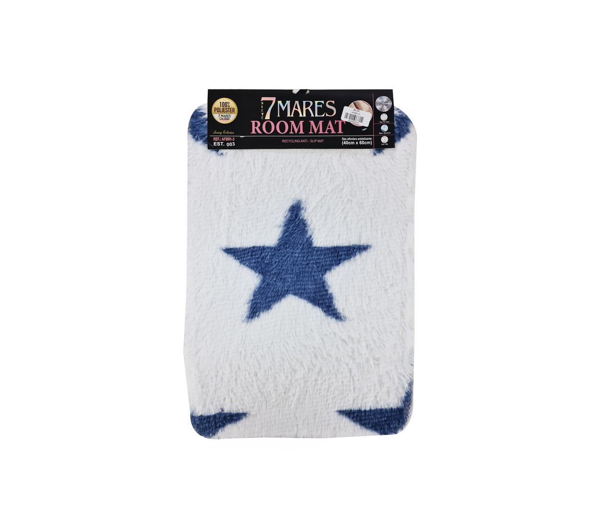 Alfombra peluda con estampado room mat 40x60cm 7 Mares