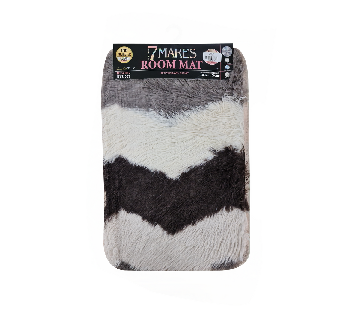 Alfombra peluda con estampado room mat 40x60cm 7 Mares