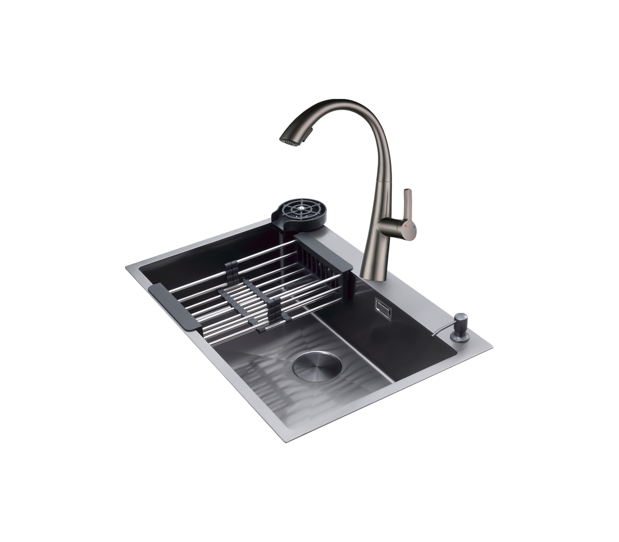 Fregadero Bolonia 61 1 tina + accesorios acero inox Drija