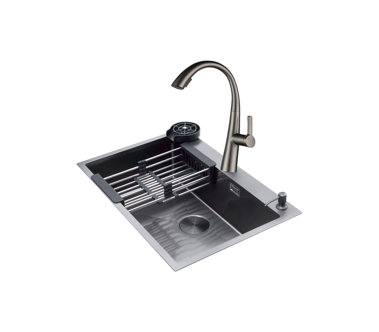 Fregadero Bolonia 84 1 tina + accesorios acero inox Drija