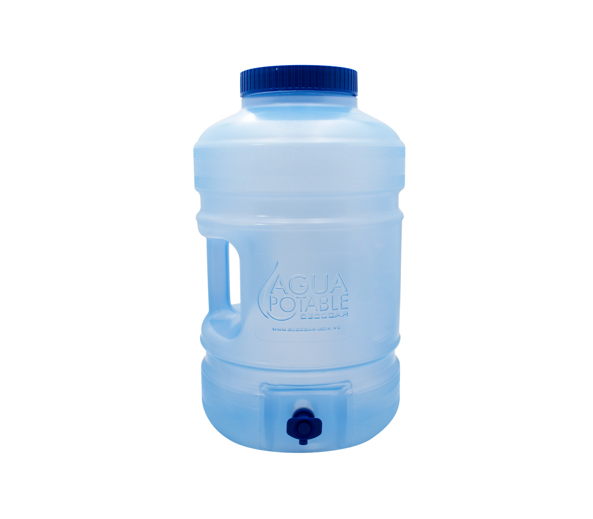 Botellón boca ancha 20 litros con asa y tapa azul Decocar