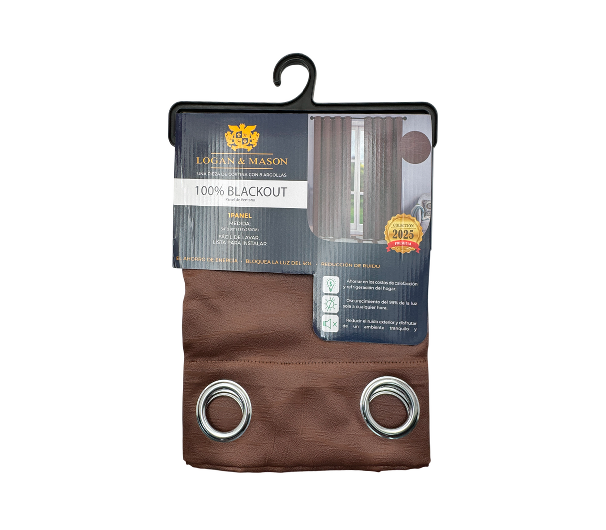 Cortina de Ventana C/Aros 100% Blackout Logan & Mason