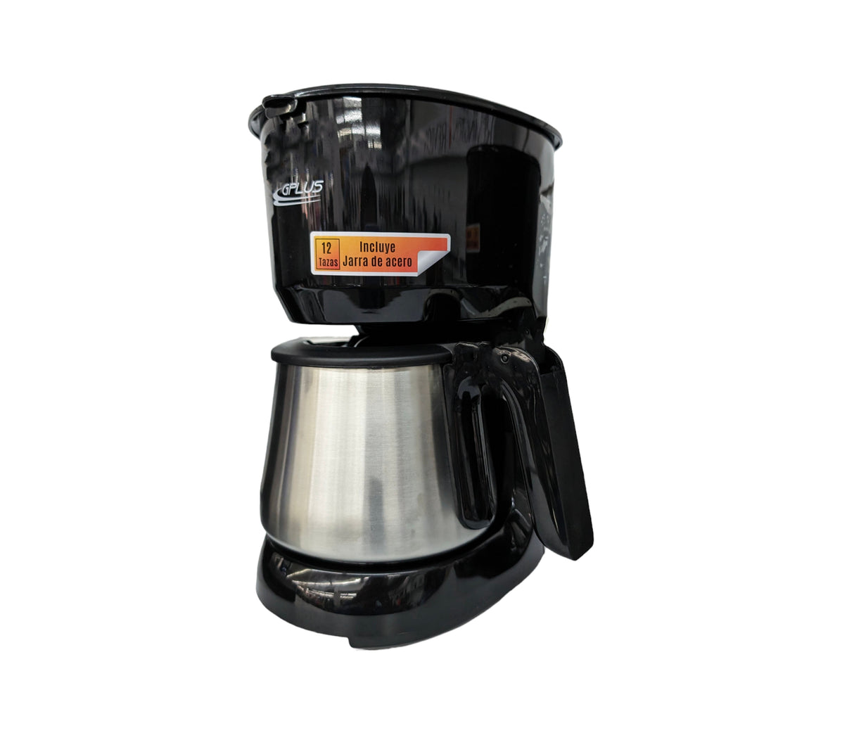 Cafetera 12 tazas con jarra de acero negra 110V Gplus