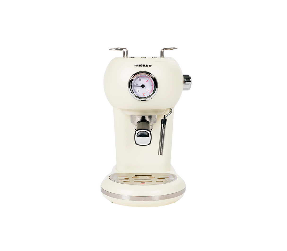 Cafetera de expreso/capuchino 2 tazas color crema Frigilux