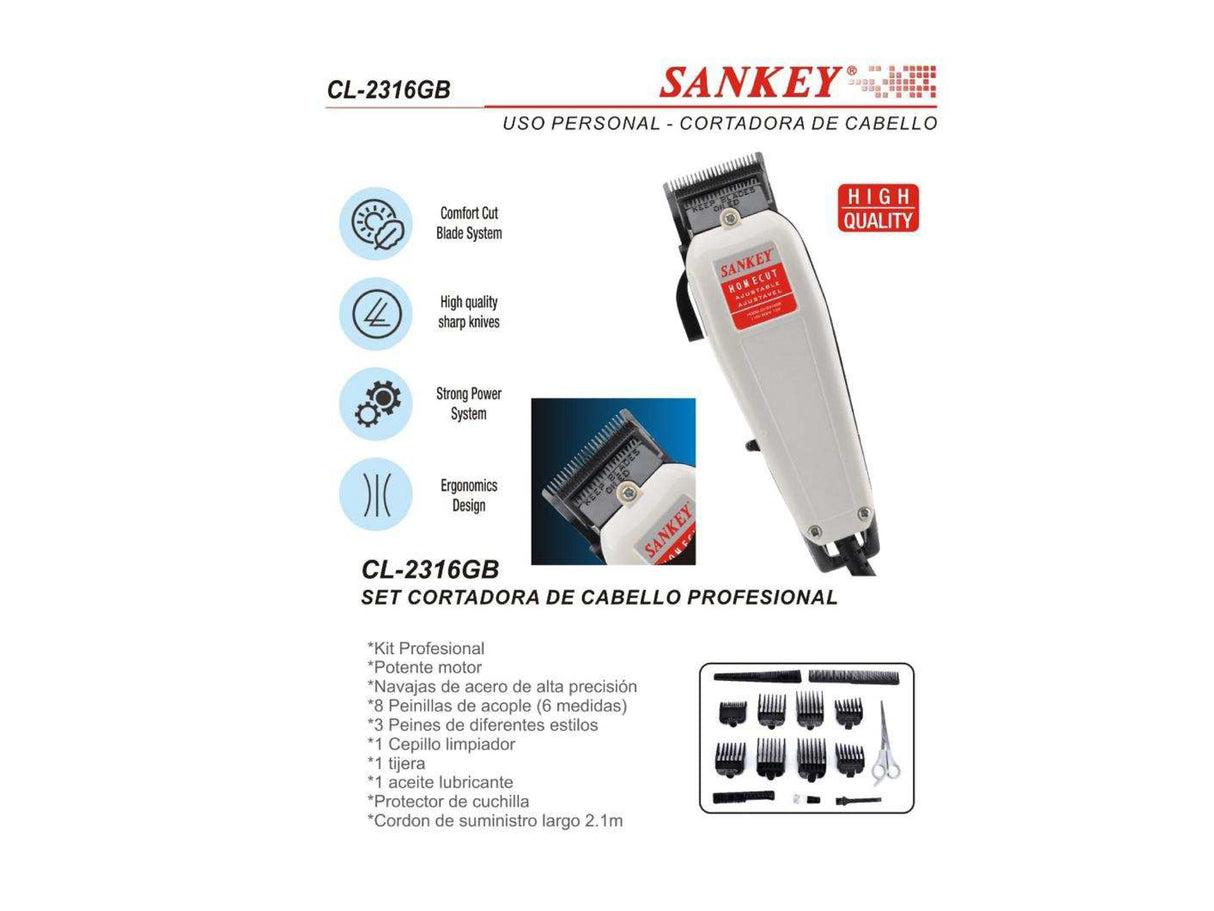 Máquina de cortar cabello kit profesional 13 piezas Sankey