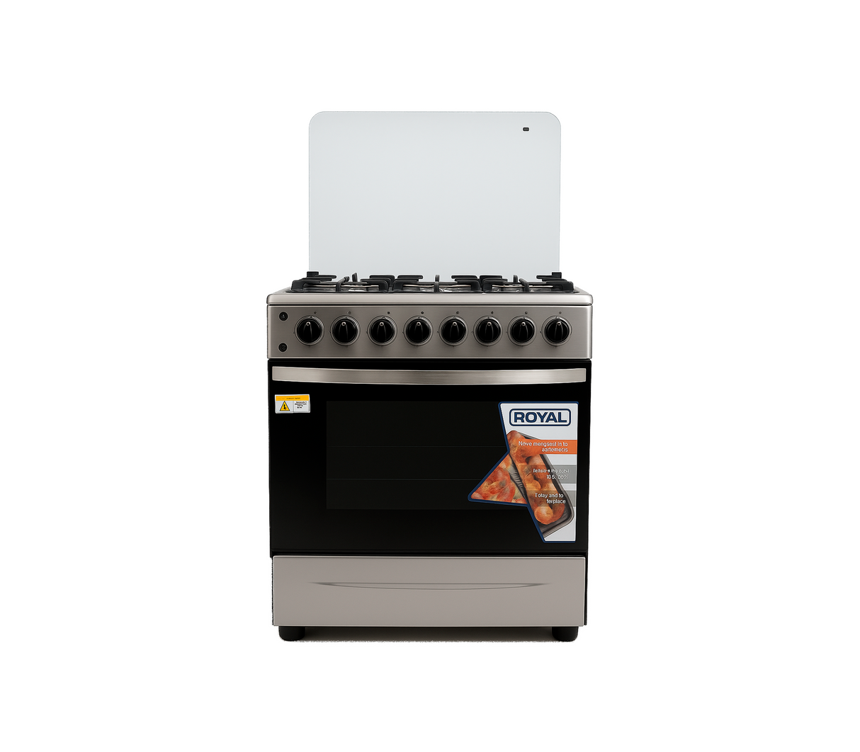 Cocina a gas 6 hornillas (30") con gratinador-girasador acero inoxidable Royal