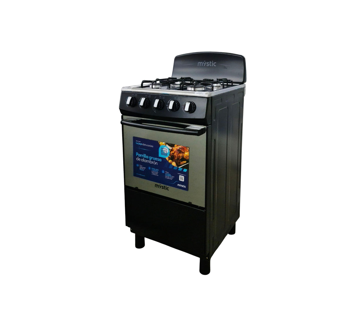 Cocina a gas agata 4 hornillas (20") Negro Mystic