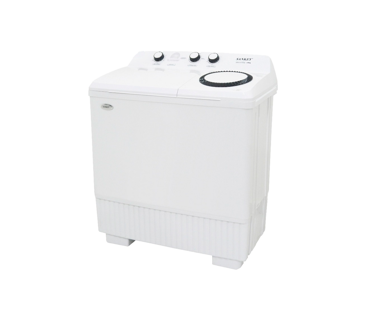 Lavadora semiautomática doble tina 10kg con bomba diseño elegante panel frontal 60hz blanca Sankey