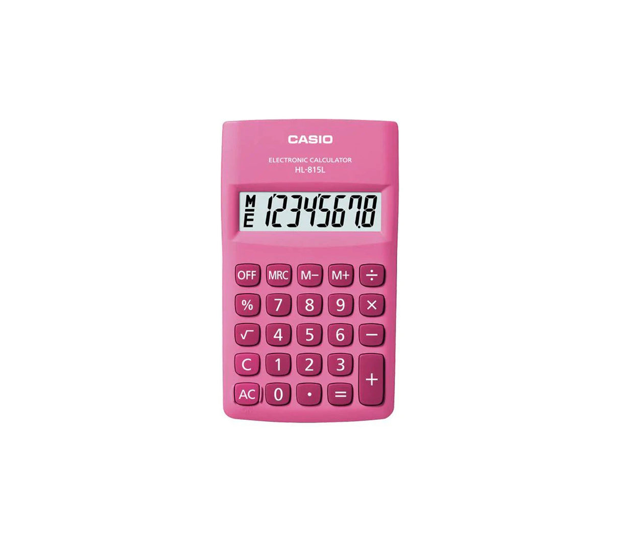 Calculadora de bolsillo 8 dígitos pantalla rosa Casio