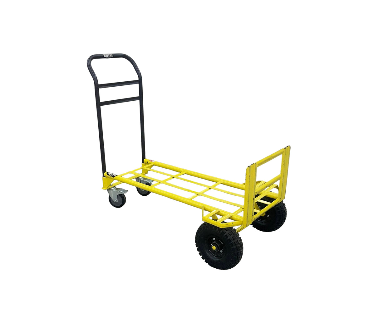 Carrucha Dolly rueda neumática 6 lonas amarilla Rutel